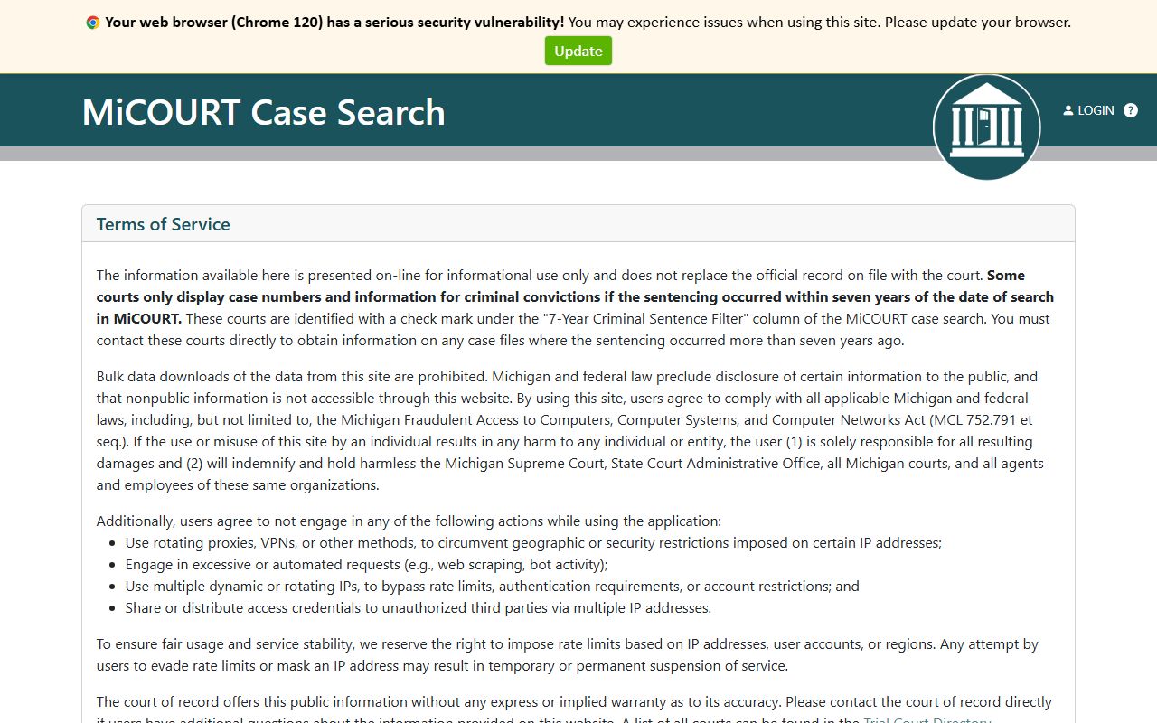 MiCOURT Clinton County court records after jail arrest search